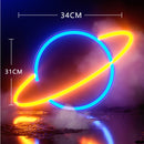 LED Neon Sign Planet & Clouds Night Light